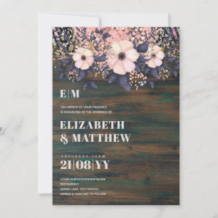 Roxo Bege Azul Poeira Rosegold Floral Casamento Ch
