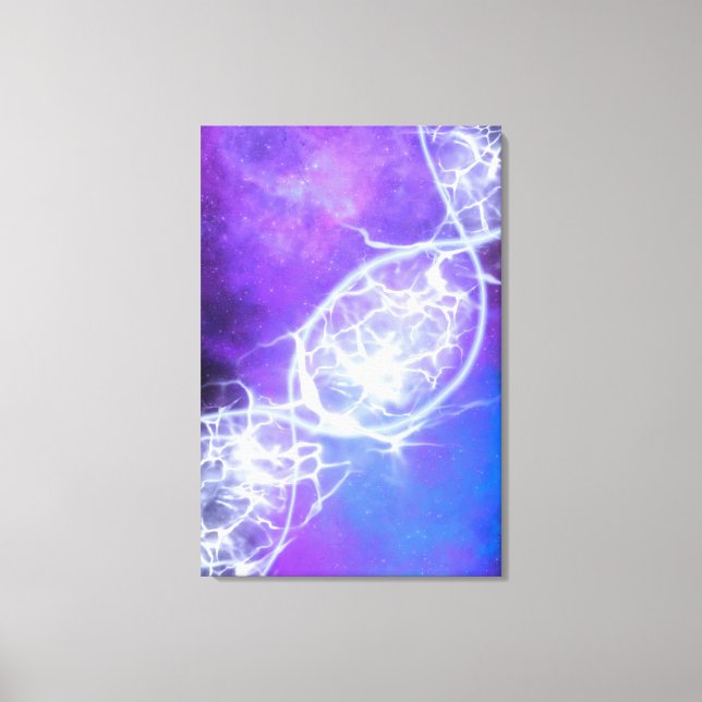 Roxo Blue Cosmic DNA Strand Estreita Canvas (Frente)