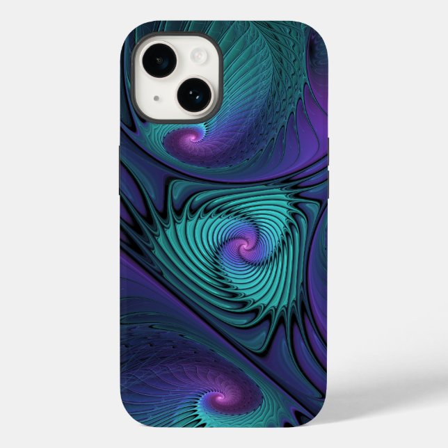 Roxo Conhece Arte Fractal Abstrato moderna Turques (Verso)