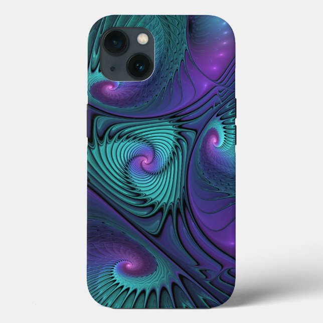 Roxo Conhece Arte Fractal Abstrato moderna Turques (Verso)