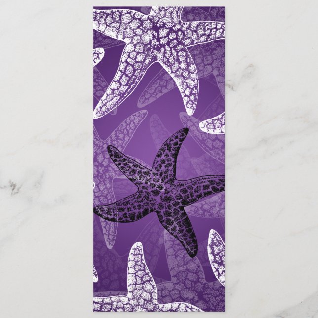 Roxo da estrela do mar do menu do casamento de (Frente)