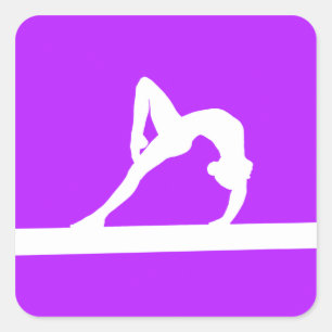 Roxo da etiqueta da silhueta do Gymnast