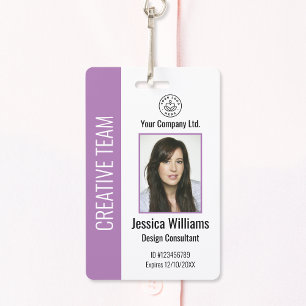 Roxo de Crachá de ID de funcionário corporativo 
