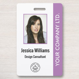Roxo de Crachá de ID de funcionário corporativo pe