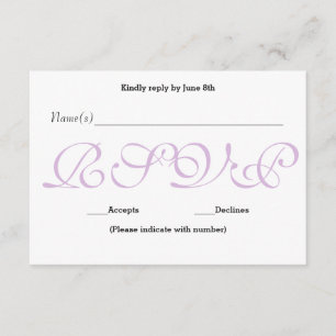 Roxo de Fundo - Cartão de Resposta de Recepção RSV