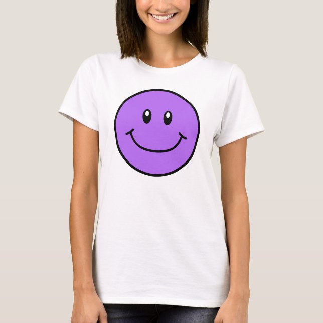 Roxo de sorriso 0001 da camisa da cara (Frente)