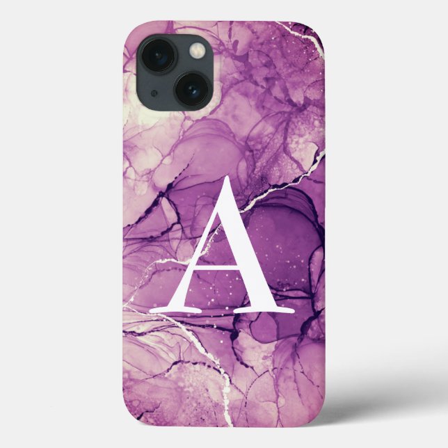 Roxo de Tinta Monograma Abstrato Feminino (Verso)