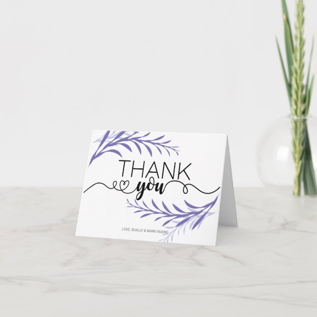 Roxo Deixa Cartões de agradecimentos para qualquer (Frente)