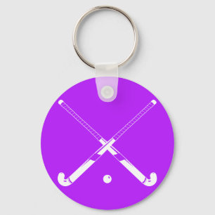 Roxo do chaveiro da silhueta do hóquei em campo