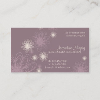 Roxo do Scribble da flor • Cartão de visita das