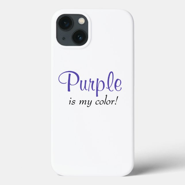 Roxo É Minha Cor Citação Fofo Feminino  (Verso)