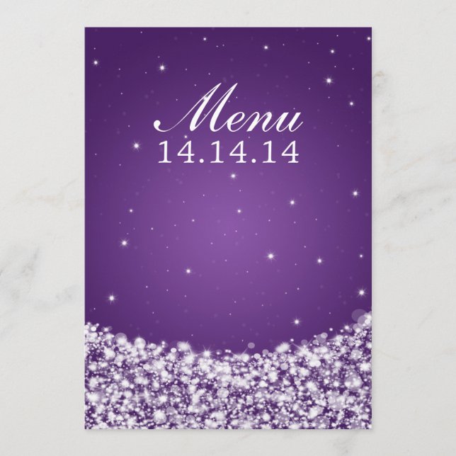 Roxo elegante da faísca da estrela do menu do (Frente)