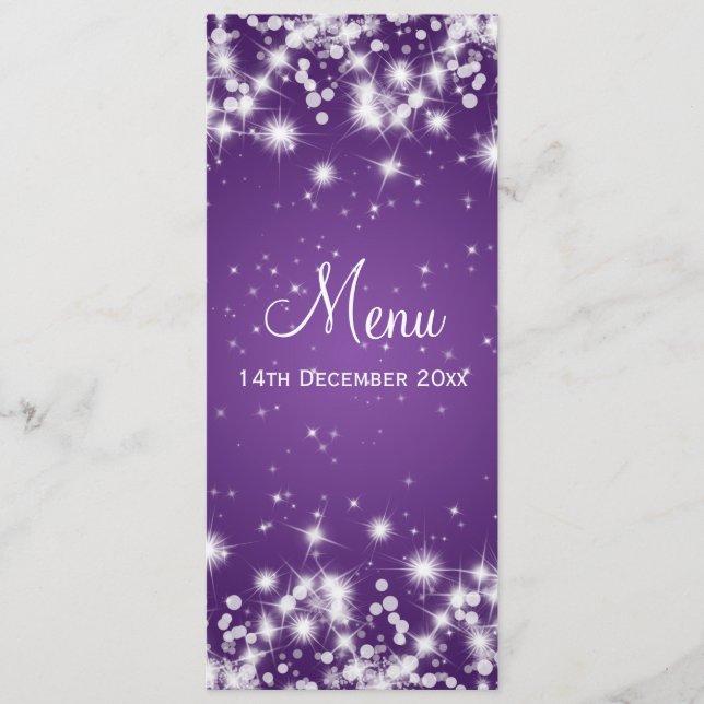 Roxo elegante da faísca do inverno do menu do (Frente)