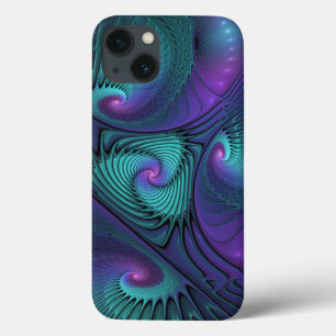 Roxo encontra Arte Fractal abstrato Turquesa moder