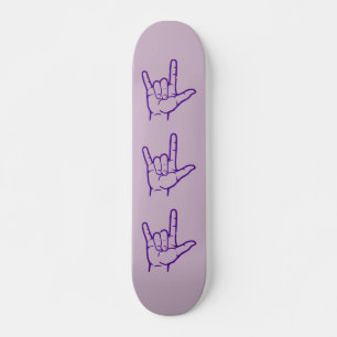 Roxo Escuro ASL Te Amo skate