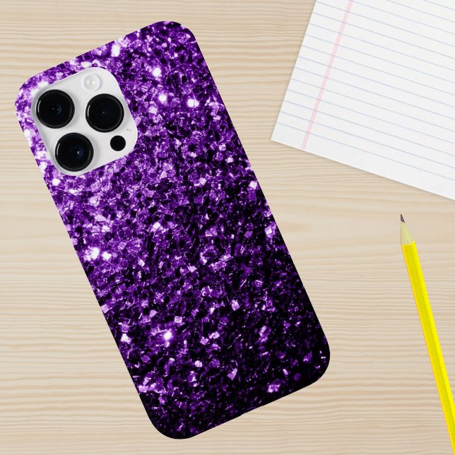 Roxo escuro brilho falso brilhos faíscas (Sparkle up and protect your phone with trendy faux sparkles phone case. In many different colors.)