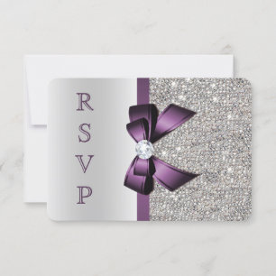 Roxo Falso Arco Prata Lantejoulas Diamante RSVP