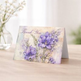 Roxo Floral Elegante Agradecimento Dobrado
