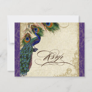 Roxo formal da resposta do pavão & das penas RSVP