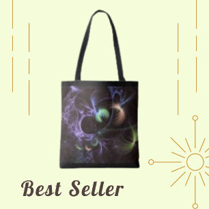 Roxo Fractal Bulb Fantasy Curva Tote Bag