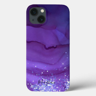 Roxo Girassol com Glitter Prateado Monograma