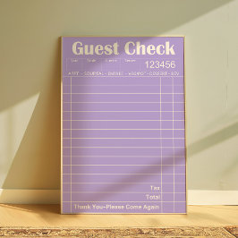 Roxo Guest Check Aestic Wall Art Poster