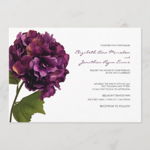 Roxo Hydrangea - convite para o casamento floral
