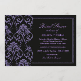 Roxo Íris Damask | Convite para Chá de Noiva