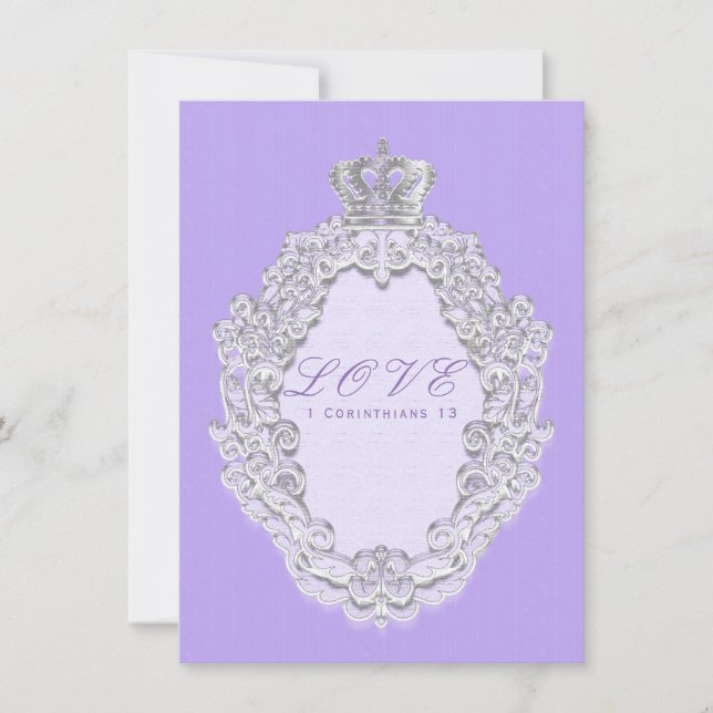 Roxo Lavanda Coroa Vintage Conto de Fadas Casament (Frente)