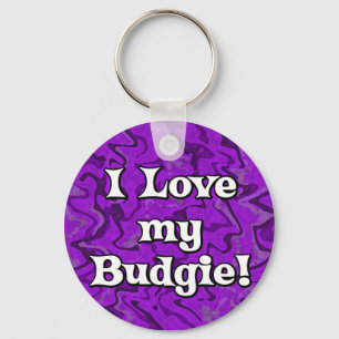Roxo louco eu amo meu chaveiro de Budgie
