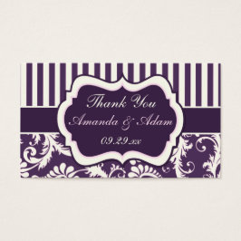 Roxo, marfim, etiqueta de favor do Casamento tema