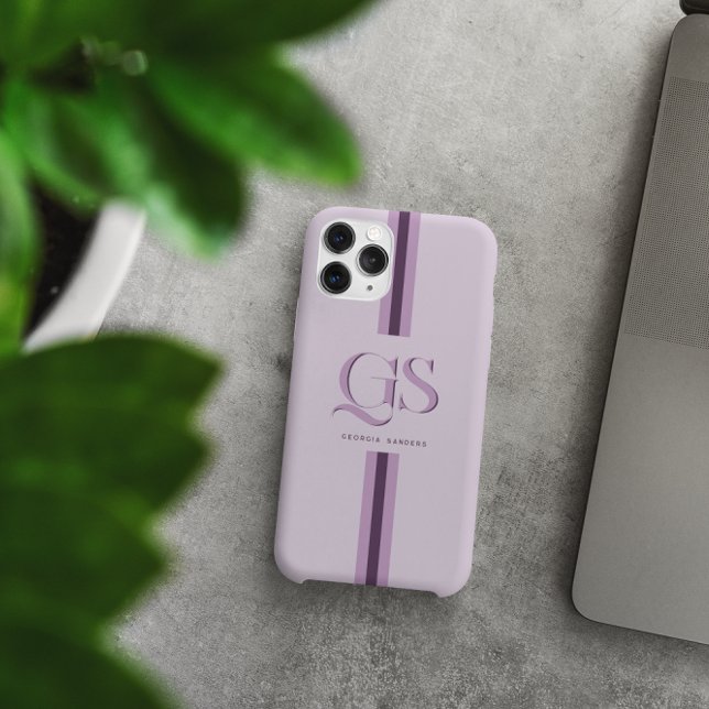 Roxo | Monograma de Listras Chiques (Criador carregado)