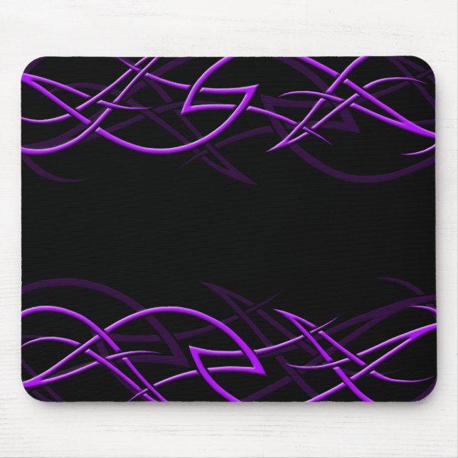 Roxo na "elegância preta" Mousepad (Frente)