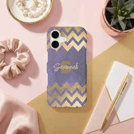 Roxo Na moda Moderno E Chevron Dourado