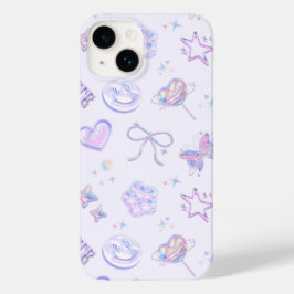 Roxo Pastel Holográfico Y2K Kitsch Padrão Jelly