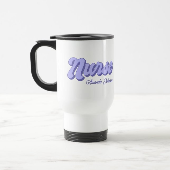 Roxo Personalizado de Caneca de viagem de Enfermei (Esquerda)