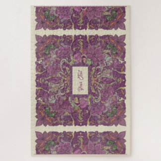 Roxo profundo Floral Intrincado Quebra-Cabeça
