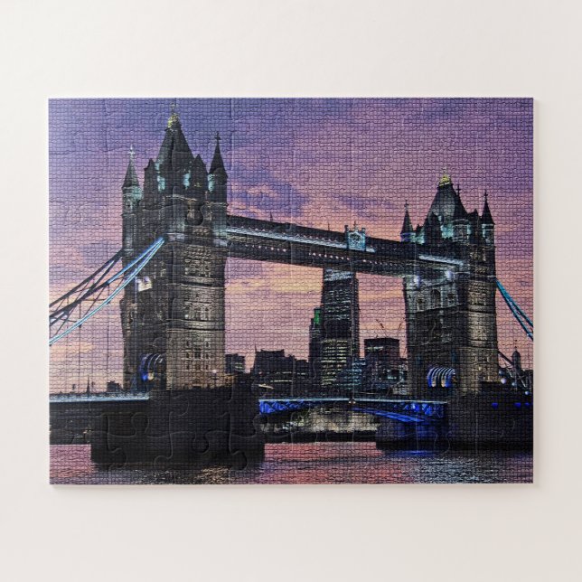 Roxo Quebra-Cabeça da Torre da Ponte de Londres (Horizontal)