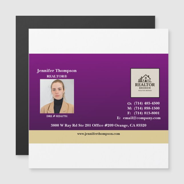 Roxo Real com Ímago de Destaque Dourado (Frente/Verso)