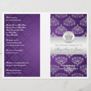 Roxo real da coroa do programa do casamento