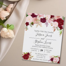 Roxo Rosa Bege Floral Romântico Aquarela Inv