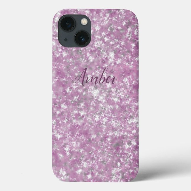 Roxo Rosa Brilho Glitter Elegante Personalizado (Verso)