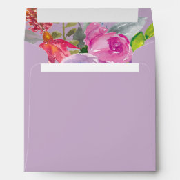 Roxo Rosa Floral Aquarela