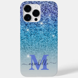 Roxo Roxo e Brilhante Azul Monograma