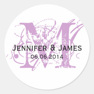 Roxo Salve os Adesivos de Favoritos de Casamento