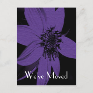 Roxo Sunflower New Address Cartão de Arte Floral