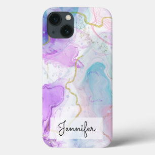Roxo, Verde, Cores Fluídas Elegantes Rosa