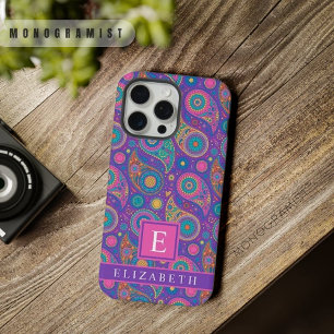 Roxo Violeta Azul Rosa Paisley Personalizável