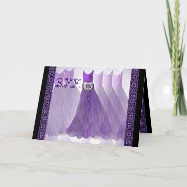 ROXO VIOLETA do convite da madrinha de casamento (Frente)