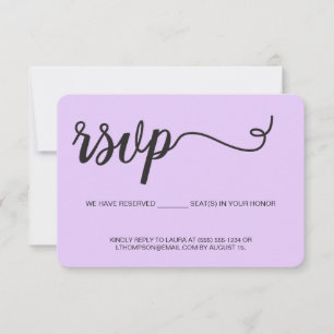 Roxo Violeta RSVP sem enviar Assento Reservado